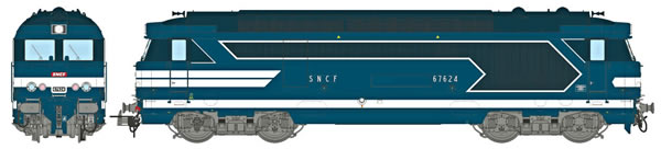 REE Modeles MB-067 - French Diesel Locomotive Class BB 67624 of the SNCF, LIMOGES, with Skirt, Number Plate, Era III-IV 